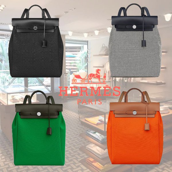 エルメス☆バックパック 偽物 Herbag バックジップチルト キャンバスH077671CKAI